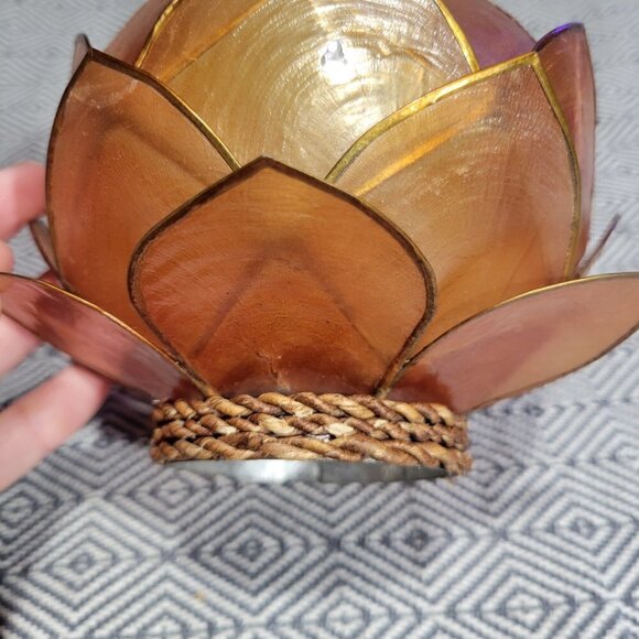 Zodax Smoke Brown Capiz Lotus Tea Light Candle Holder - Picture 7 of 13